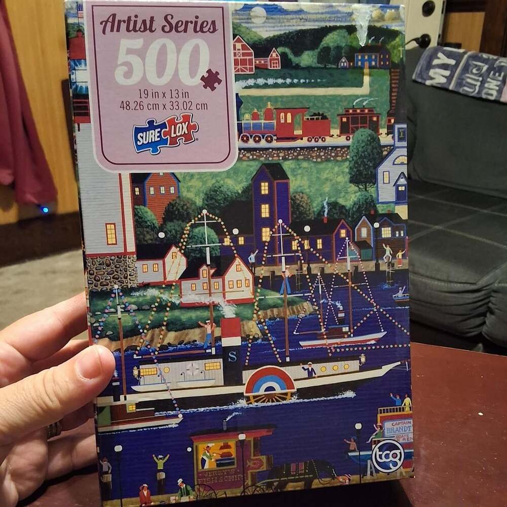 SureLox Artist Series 500 Piece Harbour Scene Jigsaw Puzzle